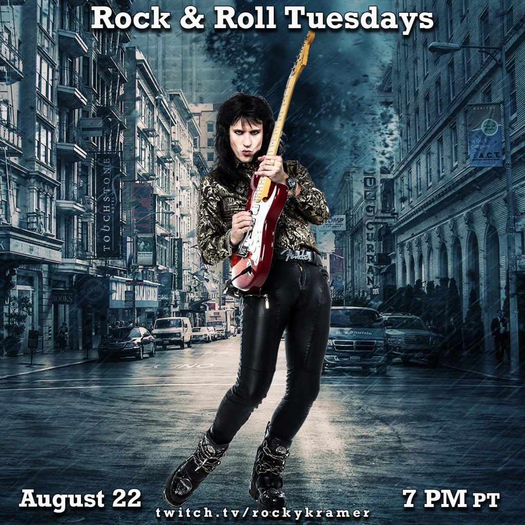 Rocky KramerÃ¢â‚¬â„¢s Rock & Roll Tuesdays Presents Ã¢â‚¬Å“Rock You Like A HurricaneÃ¢â‚¬Â Tuesday August 22nd, 2023, 7 PM PT on Twitch